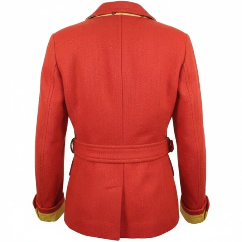 J. Crew Robert Noble Red Brick Vintage Wool Herringbone Tailored Shield Detail - Picture 9 of 16